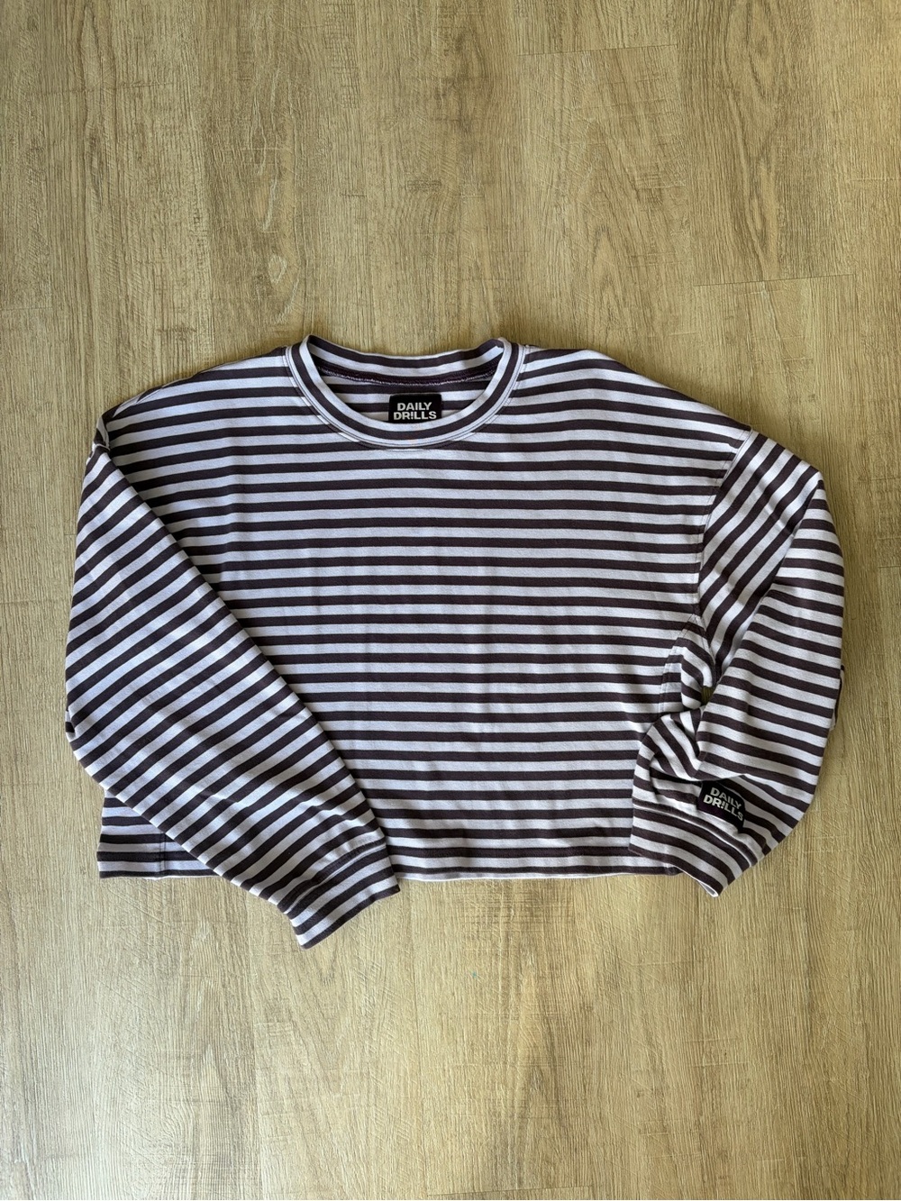 Daily Drills Striped Cotton Long Sleeve Plum Wink XS/S
